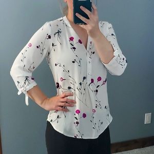 Women's Floral 3/4 Sleeve Blouse (size large) by Ivanka Trump